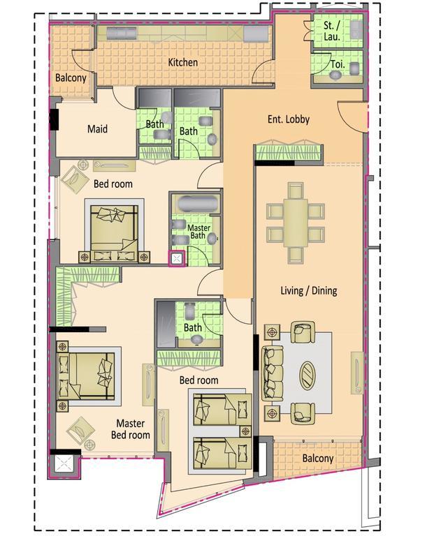 Nojoum Hotel Apartments Llc Dubai Eksteriør billede